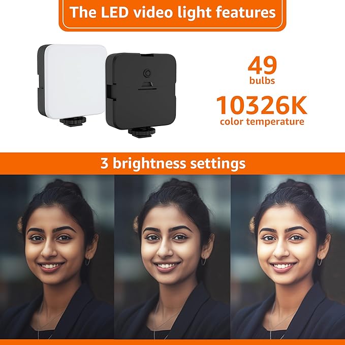 6-in-1 Vlogging Kit for All Phones | Tripod, LED Video Light, Cardioid Microphone, Phone Clip, Bluetooth Remote & Microphone Cable | Useful for Live Broadcasting, Video Calling